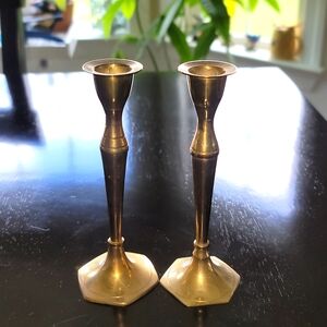 Solid Brass Candlesticks (2) Handmade in India
